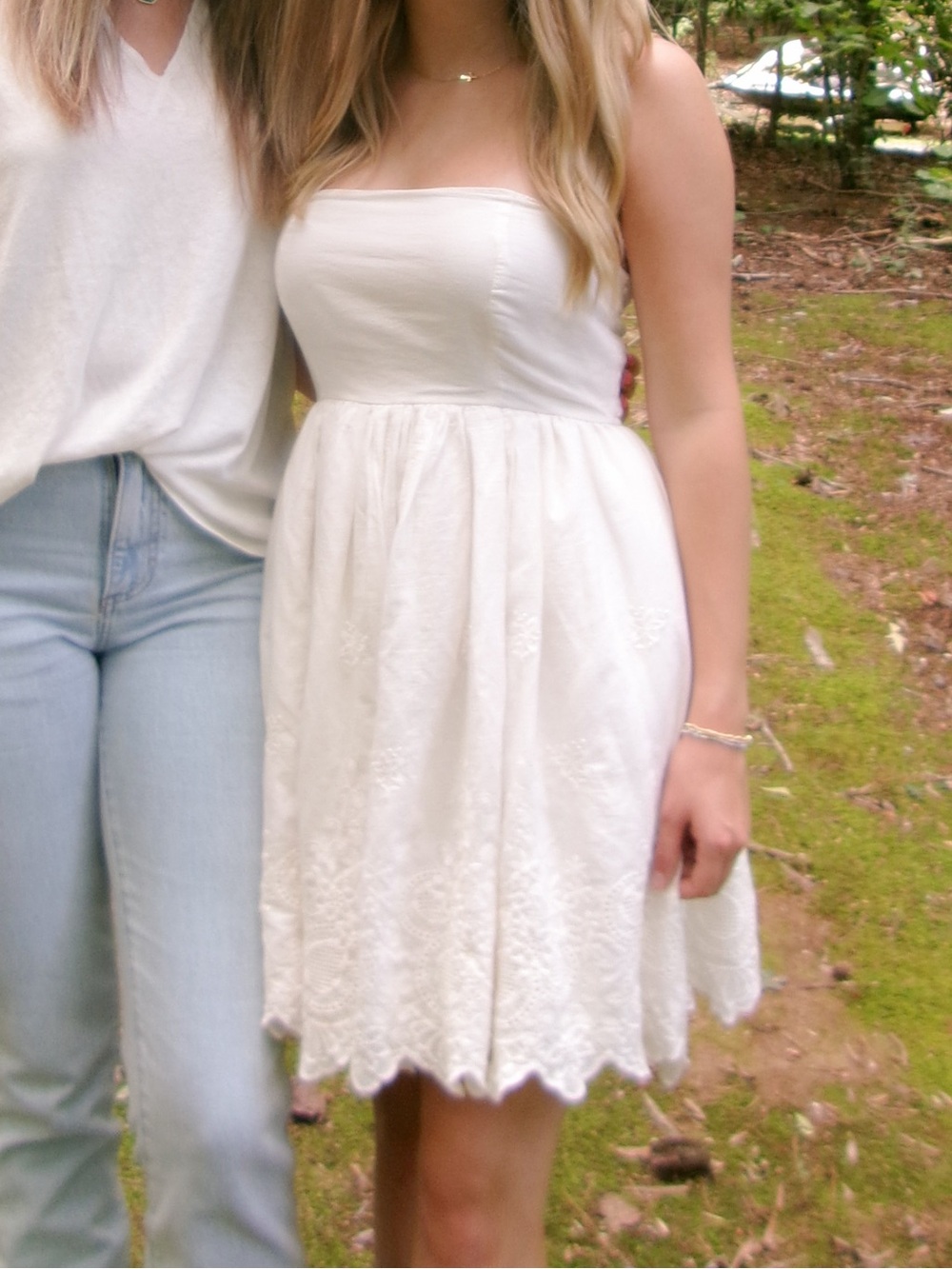 A Collective Story Strapless Smocked White Dress